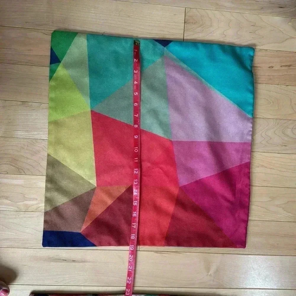 2 Geometric Modern Pillow Cases about 19”x19”